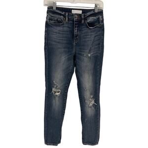 Vervet Blue Women's Distressed Hayley High Rise Skinny Jeans Size 27